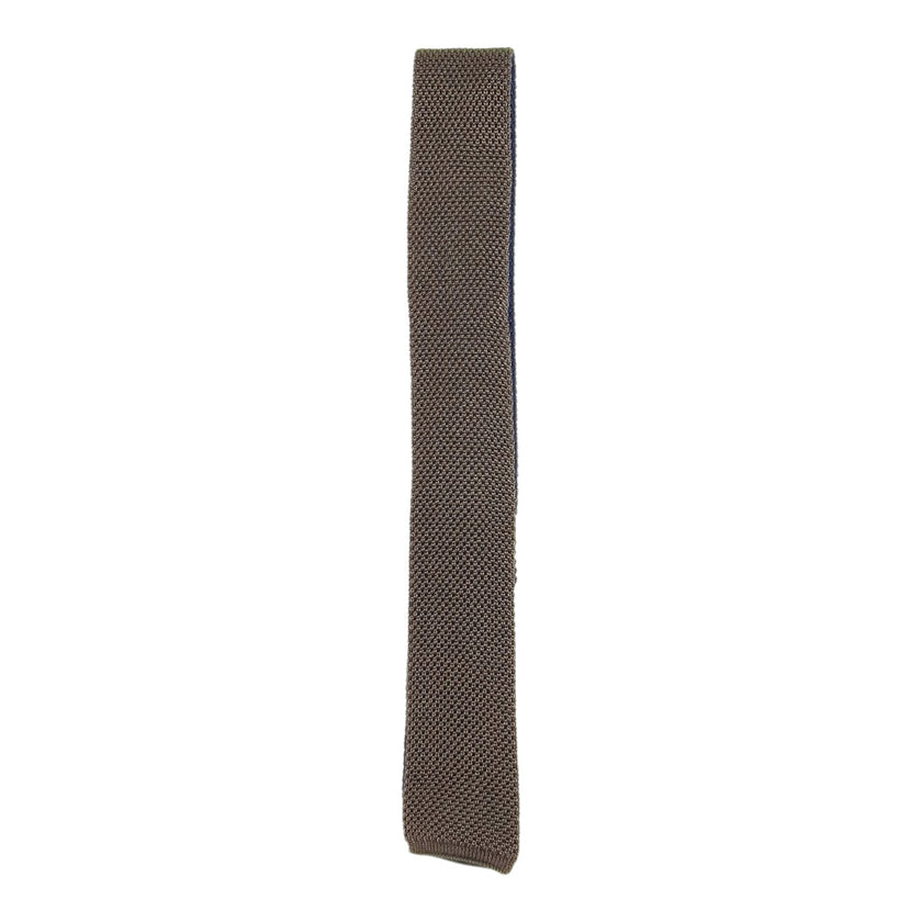 Eleventy Blue/Brown Reversible Knit Tie