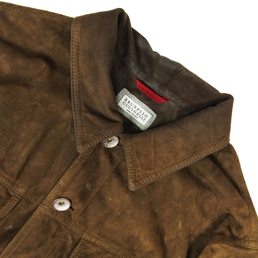 Brunello Cucinelli Suede Trucker Jacket Size Small