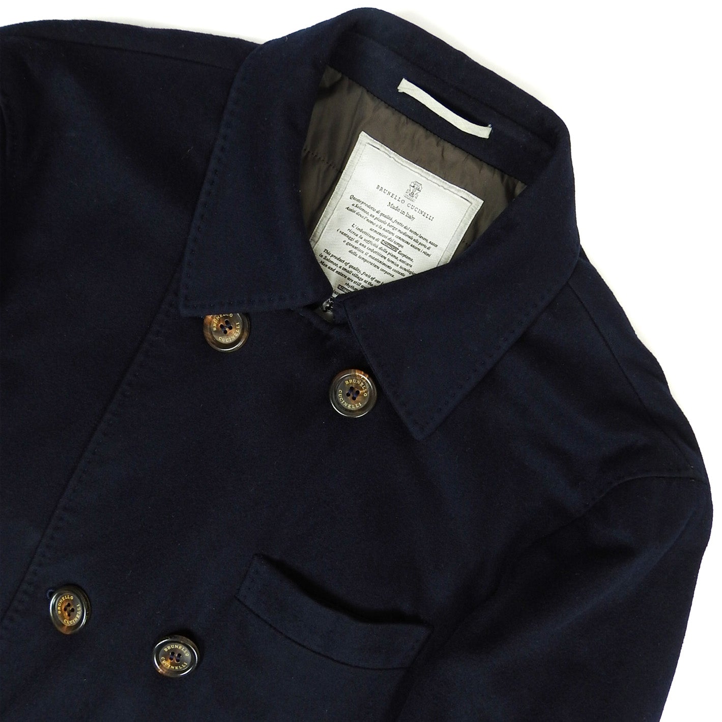 Brunello Cucinelli Lined Peacoat Size 50