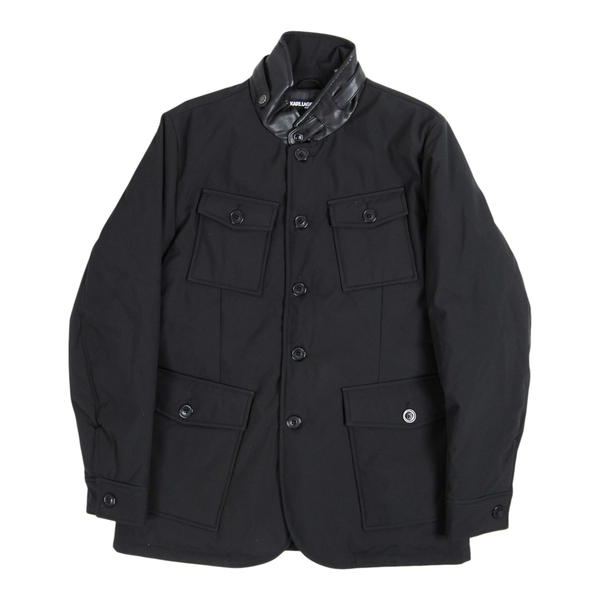 Karl Lagerfeld Black Padded Coat Size Medium