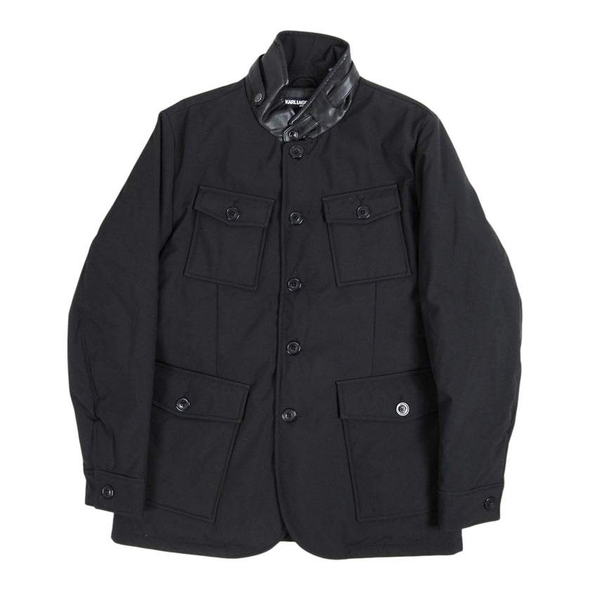 Karl Lagerfeld Black Padded Coat Size Medium