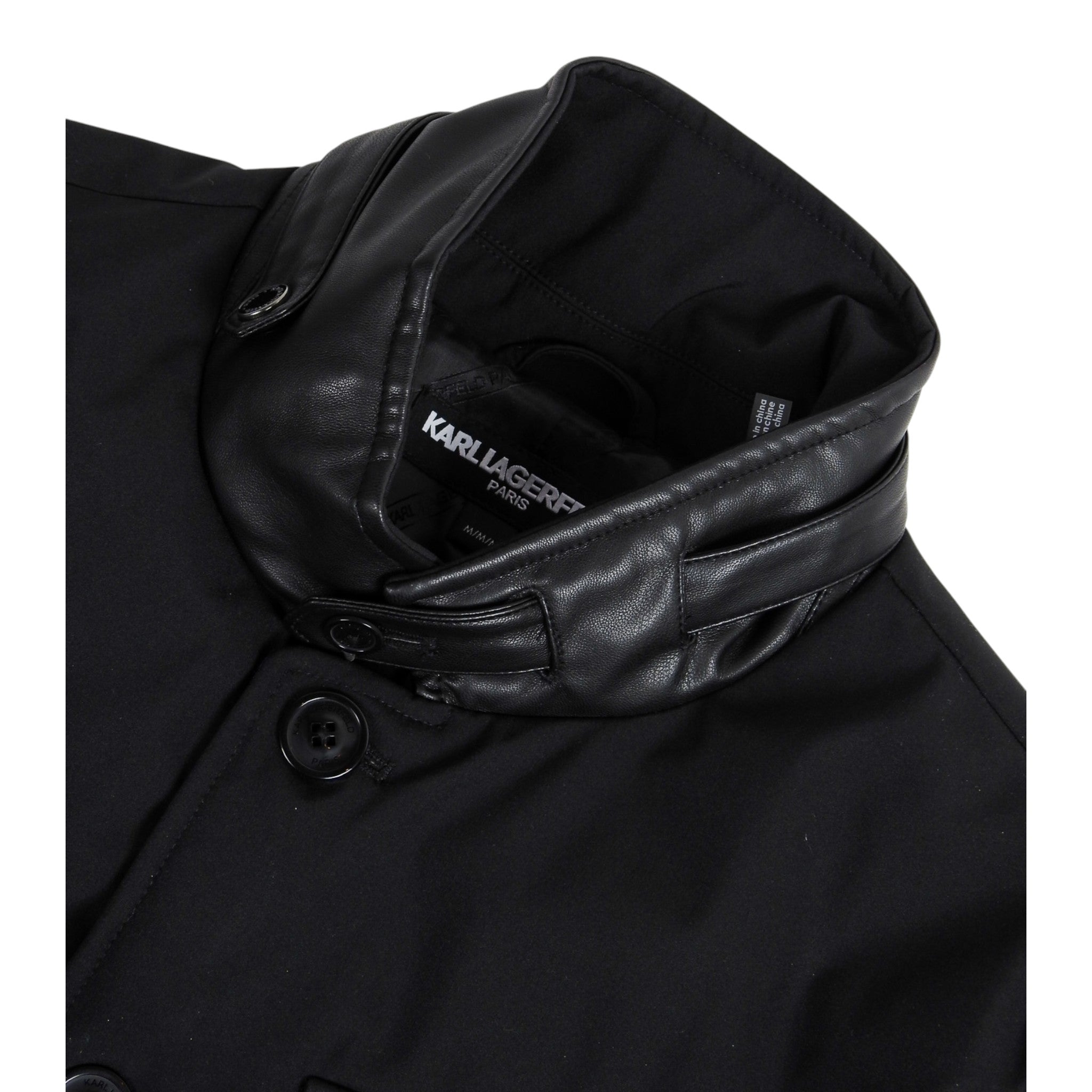 Karl Lagerfeld Black Padded Coat Size Medium