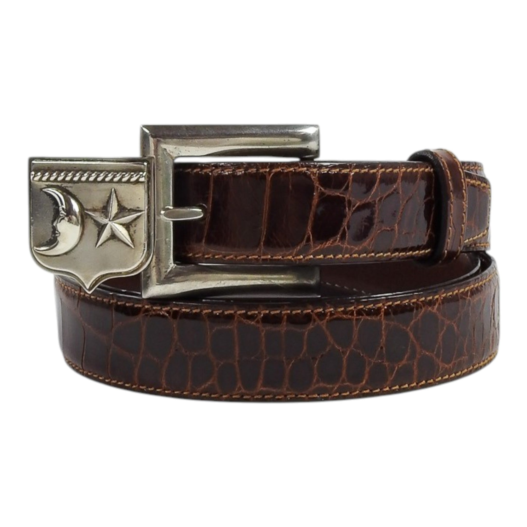 Kieselstein-Cord Interchangable Sterling Silver Alligator Belt