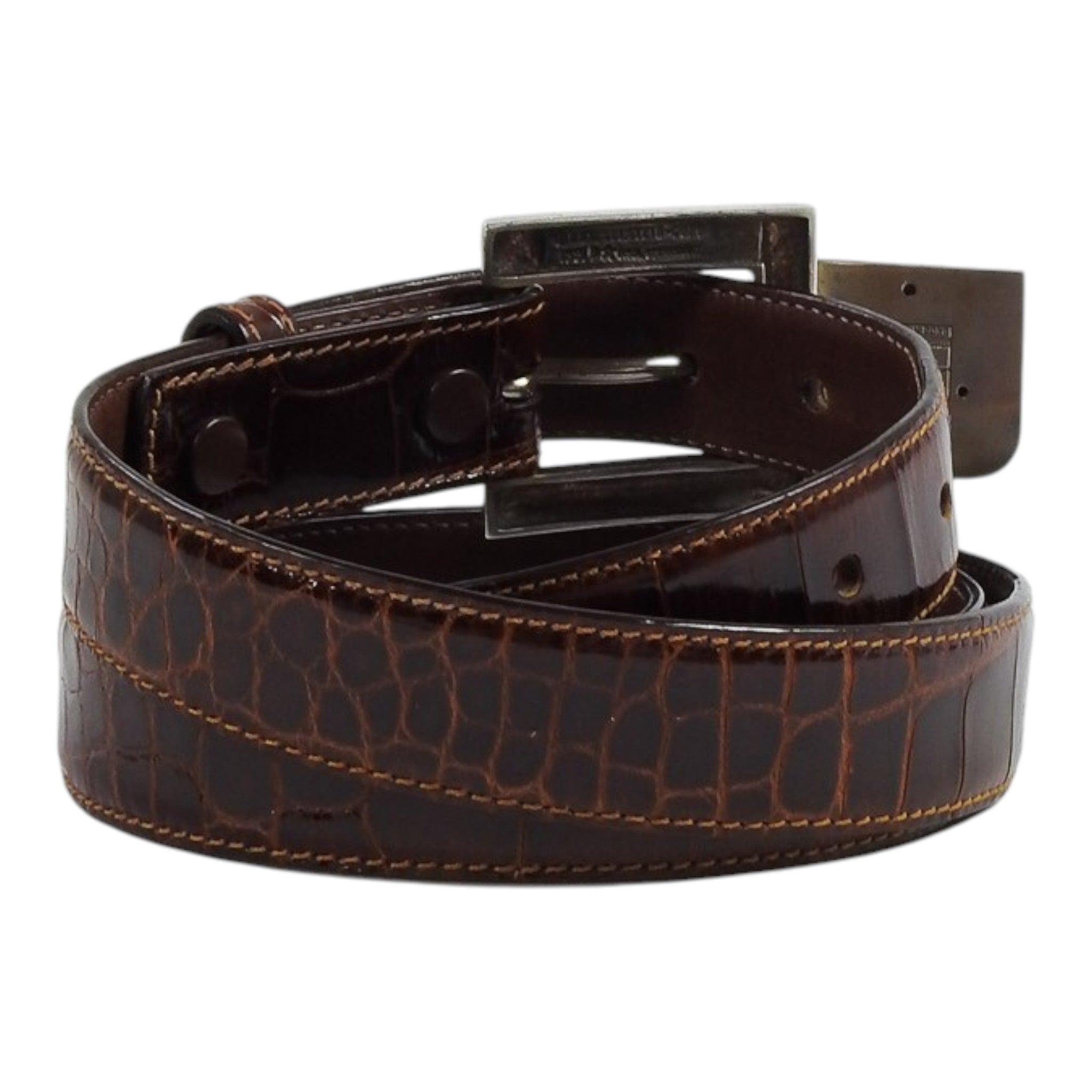 Kieselstein-Cord Interchangable Sterling Silver Alligator Belt