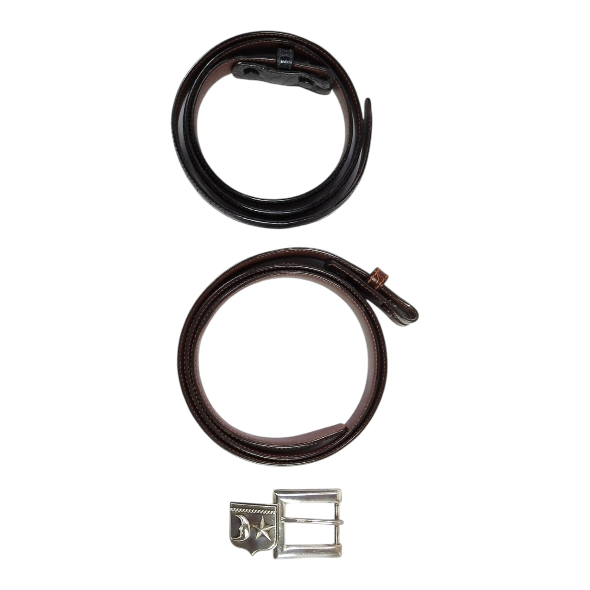 Kieselstein-Cord Interchangable Sterling Silver Alligator Belt