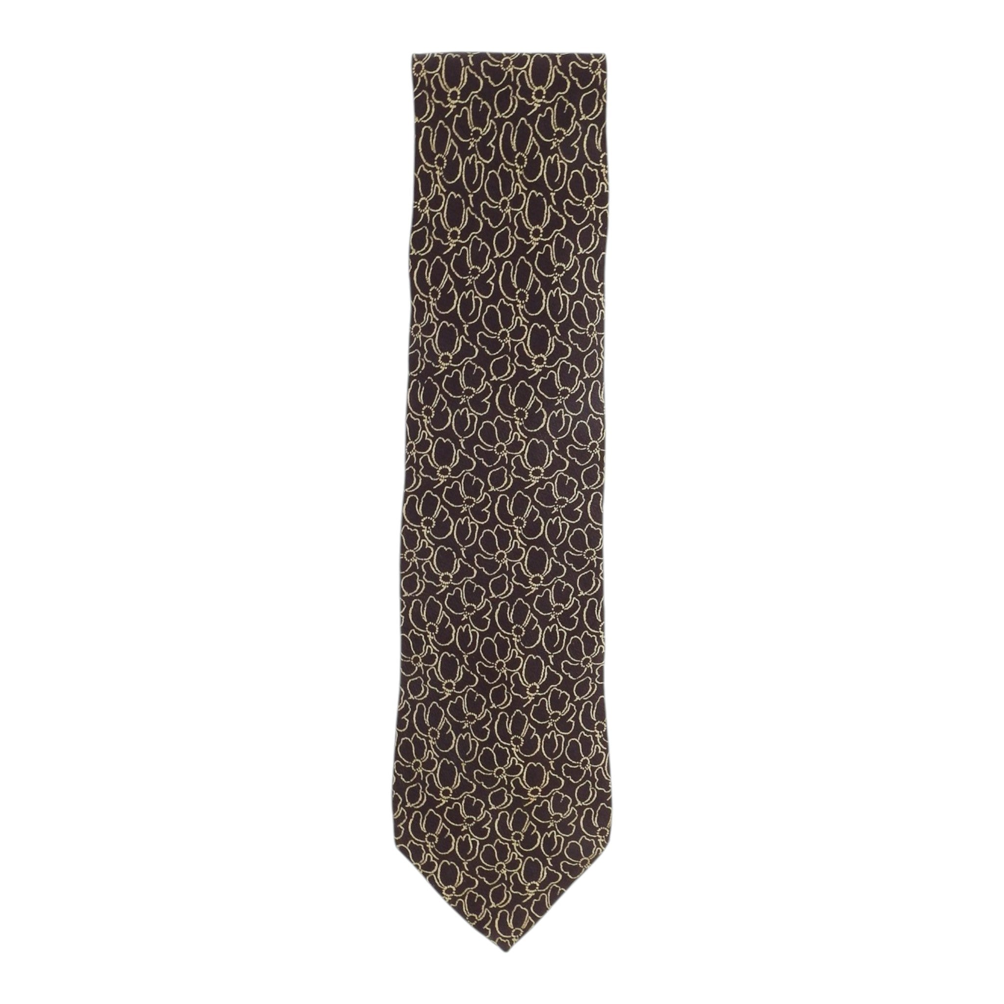 Giorgio Armani Cravette Brown Floral Tie
