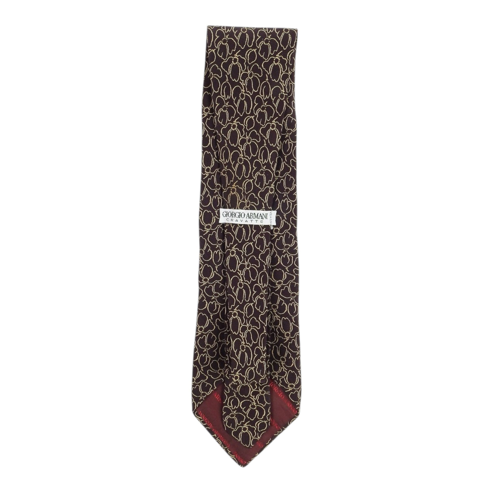 Giorgio Armani Cravette Brown Floral Tie