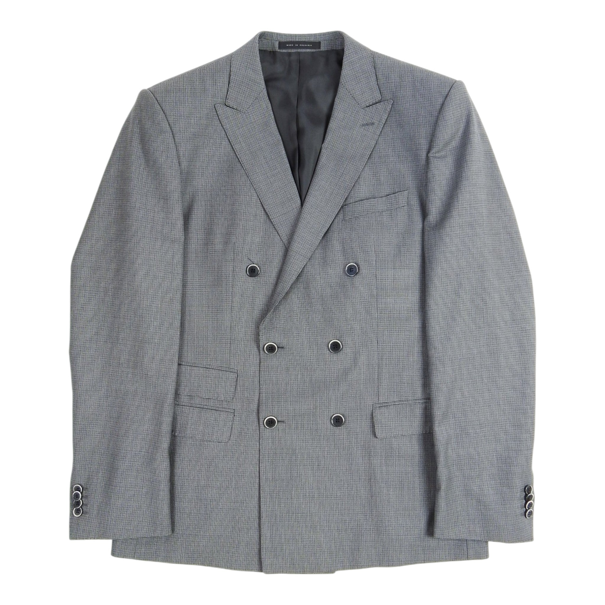 Hugo Boss Grey Double Breasted Suit Size 42R