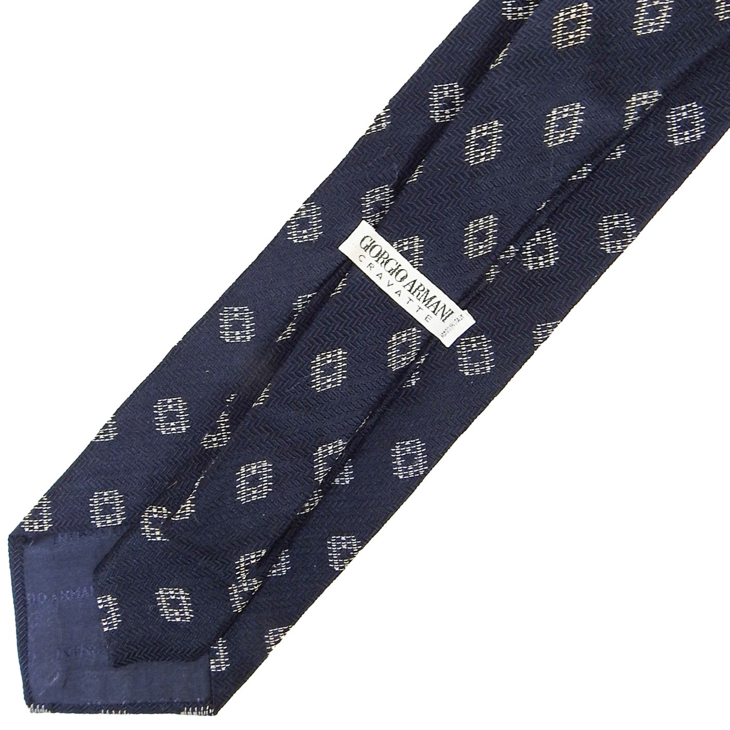 Giorgio Armani Blue + White Square Tie
