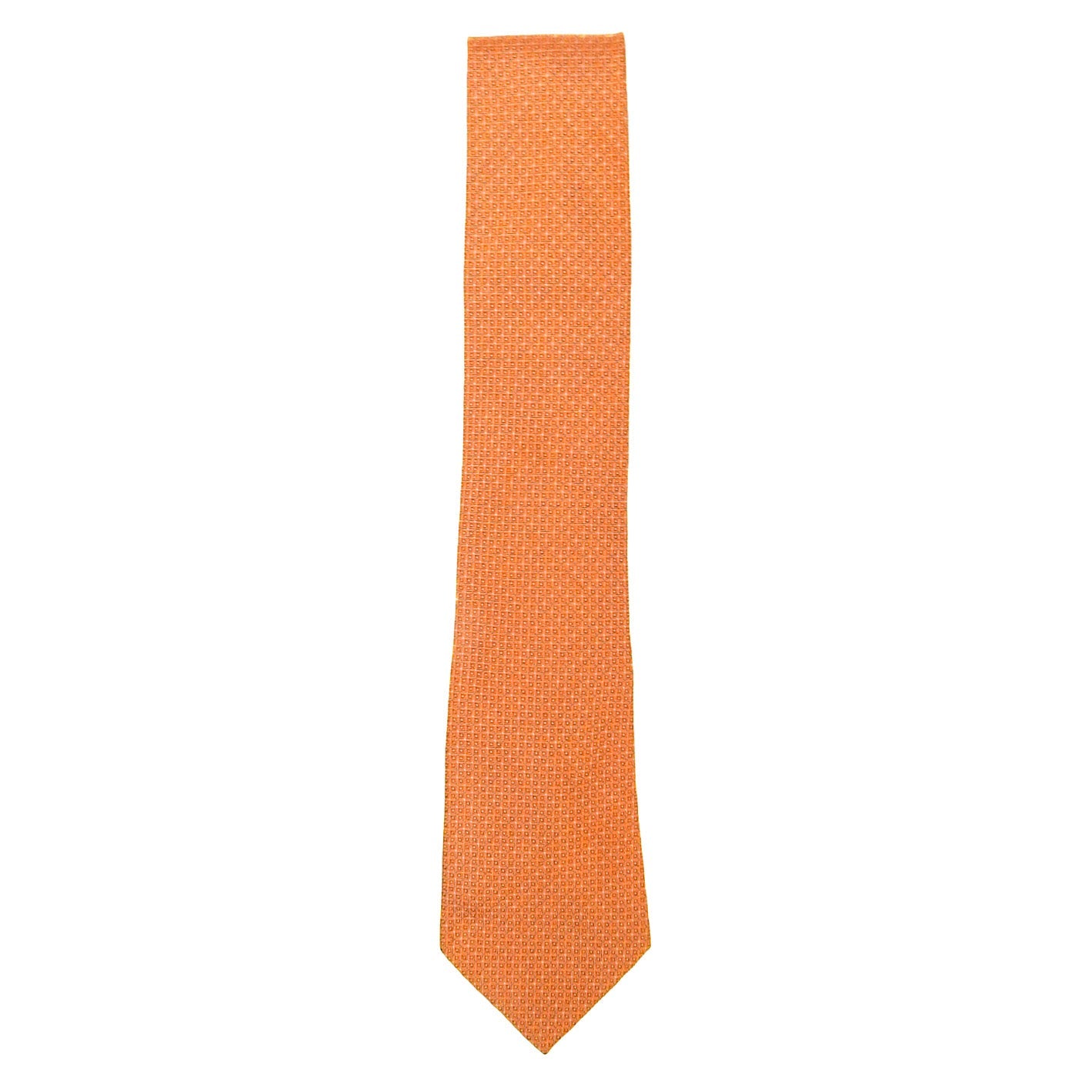 Hermes Orange Silk Tie