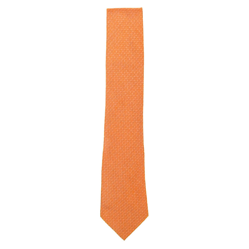 Hermes Orange Silk Tie