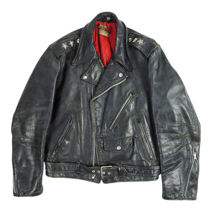 Windward 1950s Horsehide Biker Jacket Size Unmarked