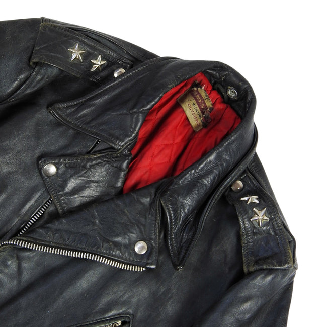 Windward 1950s Horsehide Biker Jacket Size Unmarked