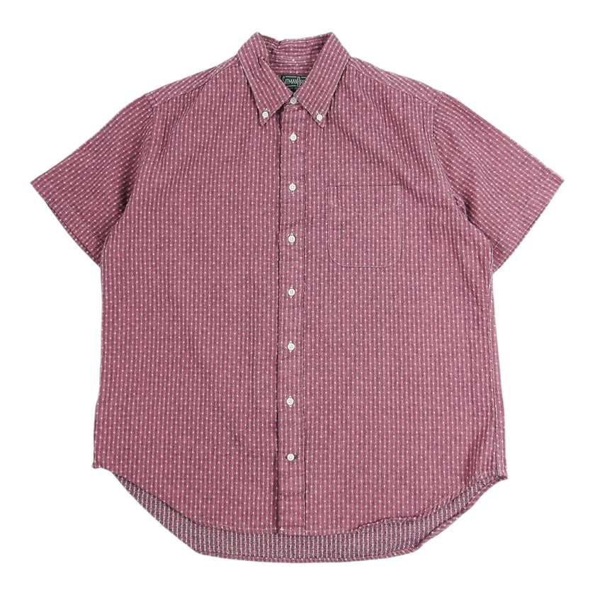 Gitman Vintage Pink/Red Seersucker SS Shirt Size XL