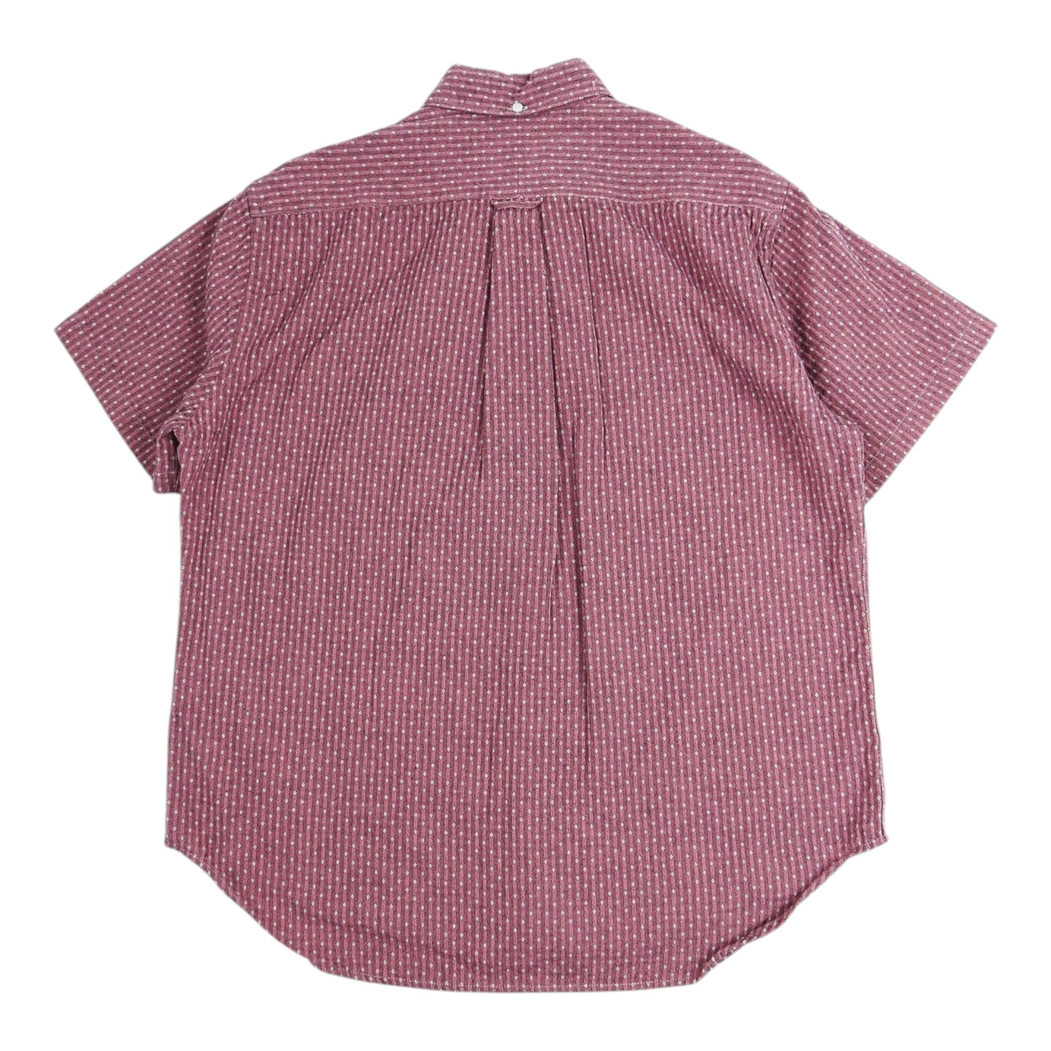 Gitman Vintage Pink/Red Seersucker SS Shirt Size XL