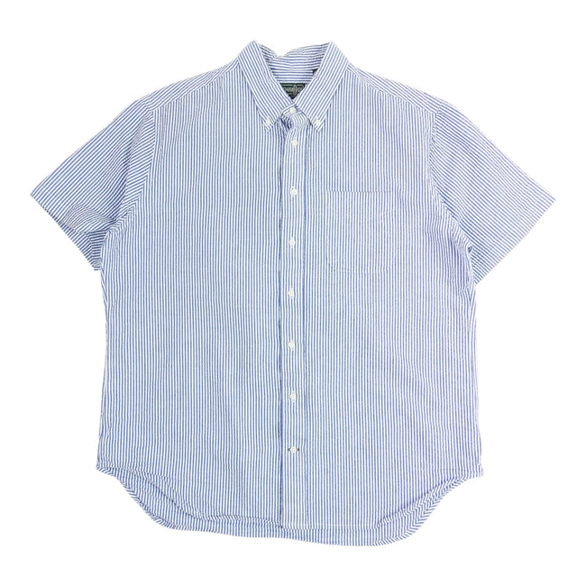 Gitman Vintage Blue Seersucker SS Shirt Size XL