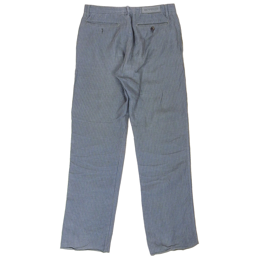 Etro Grey Striped Linen Pants Size 44