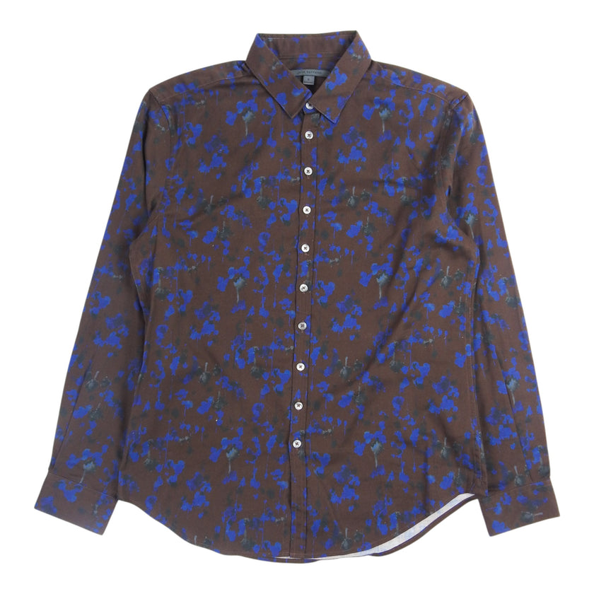John Varvatos Dark Brown/Blue Shirt Size Small
