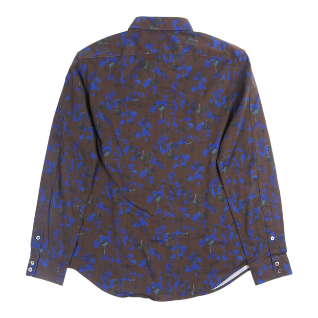 John Varvatos Dark Brown/Blue Shirt Size Small