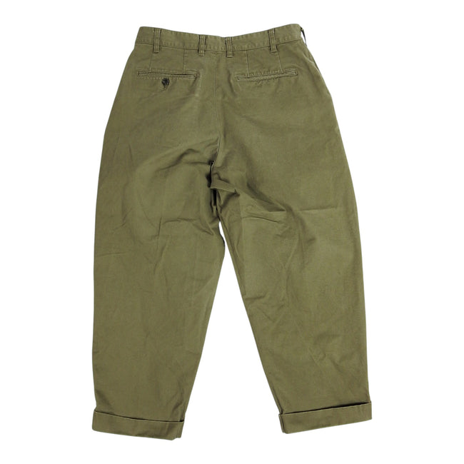 Beams+ Pleated Green Trousers Size Medium