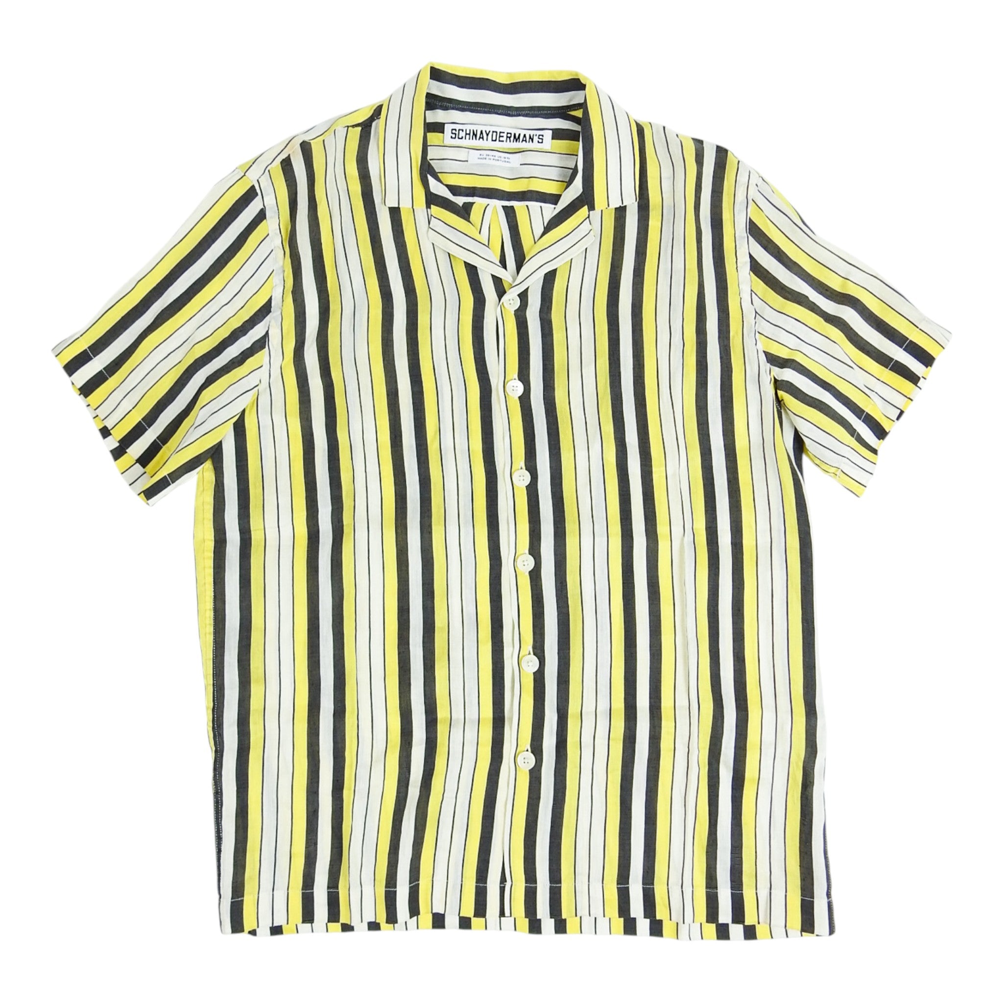 Schnaydermans Striped Linen/Silk Shirt Size 15.5