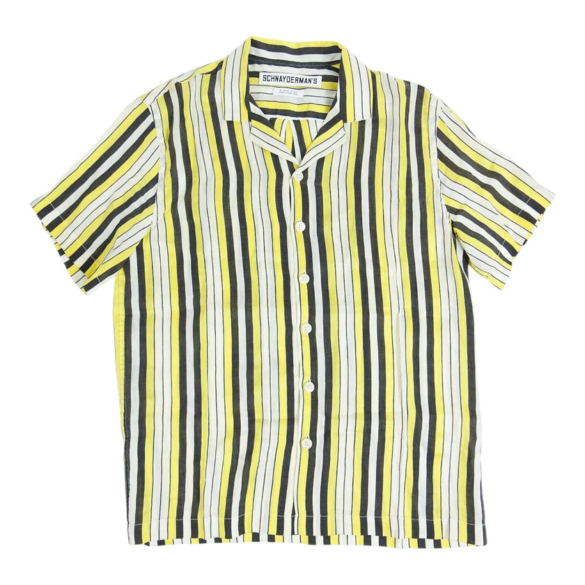 Schnaydermans Striped Linen/Silk Shirt Size 15.5