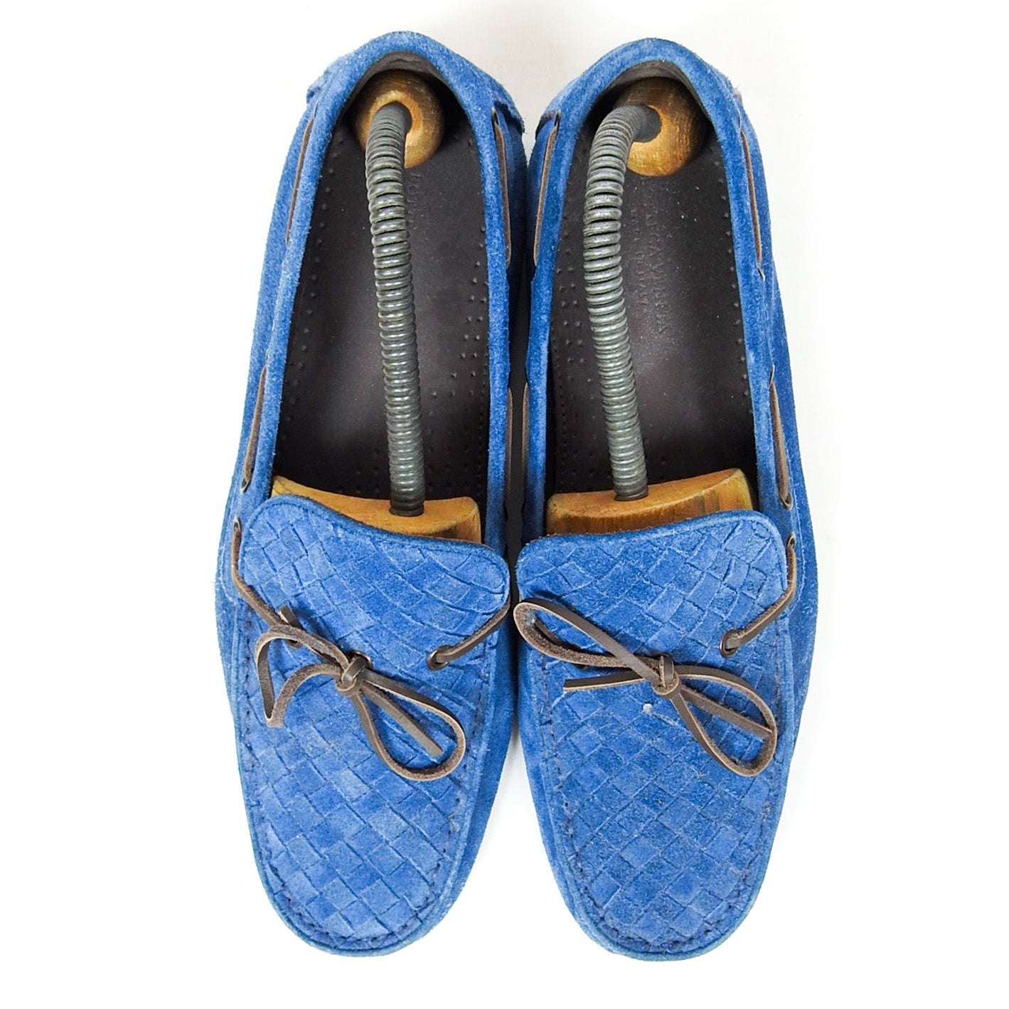 Bottega Veneta Woven Suede Boat Shoes Size 41.5