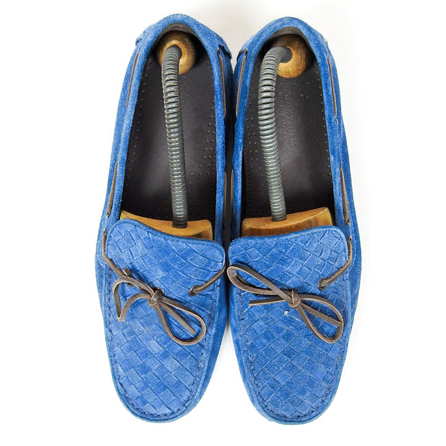 Bottega Veneta Woven Suede Boat Shoes Size 41.5