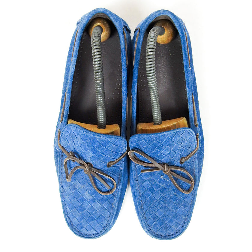 Bottega Veneta Woven Suede Boat Shoes Size 41.5