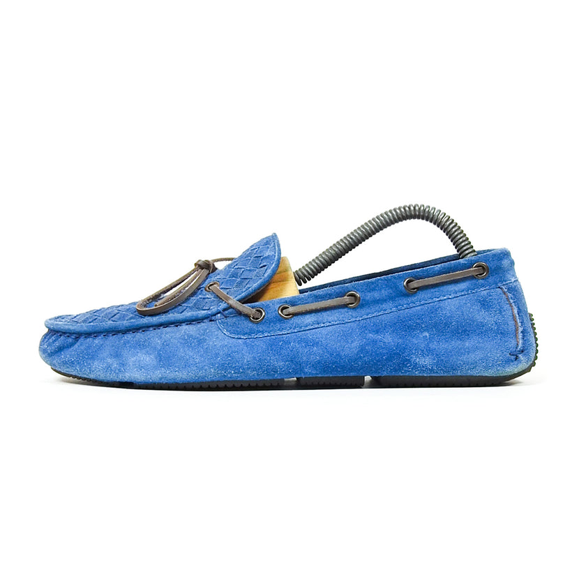 Bottega Veneta Woven Suede Boat Shoes Size 41.5
