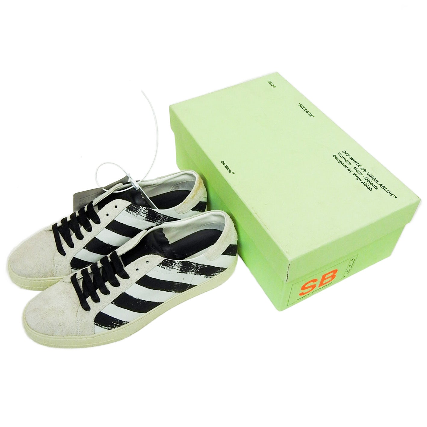 Off-White Brushed Diagonals Sneakers White Size 41
