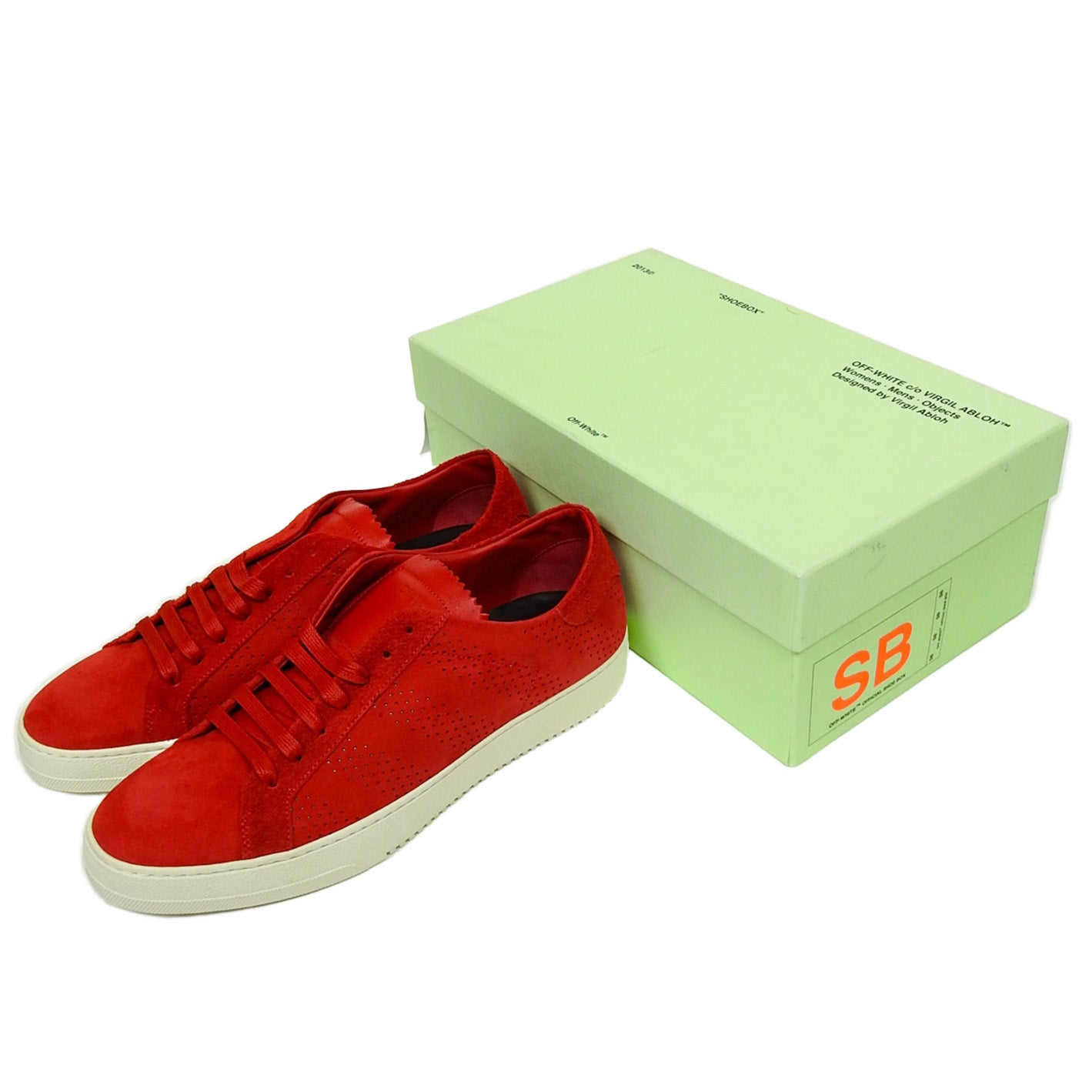 Off-White Red Perforated Sneakers Size 41