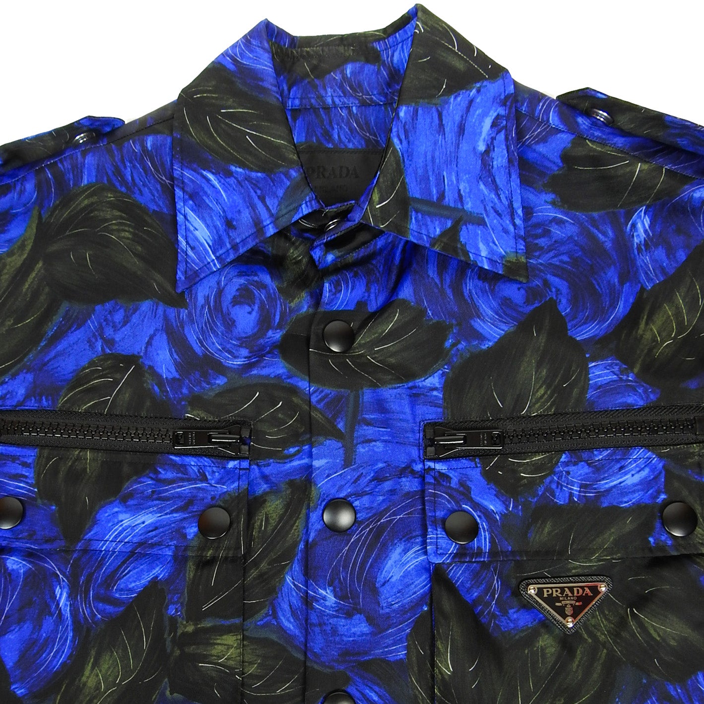 Prada Snap Button SS Nylon Shirt Size XS