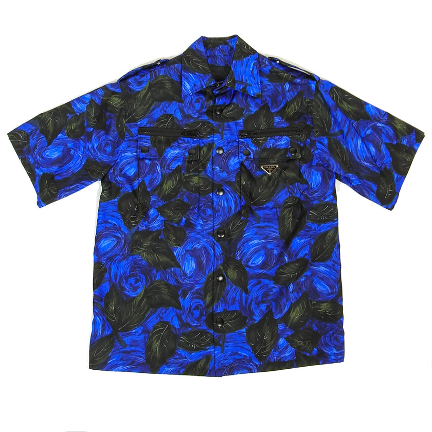 Prada Snap Button SS Nylon Shirt Size XS