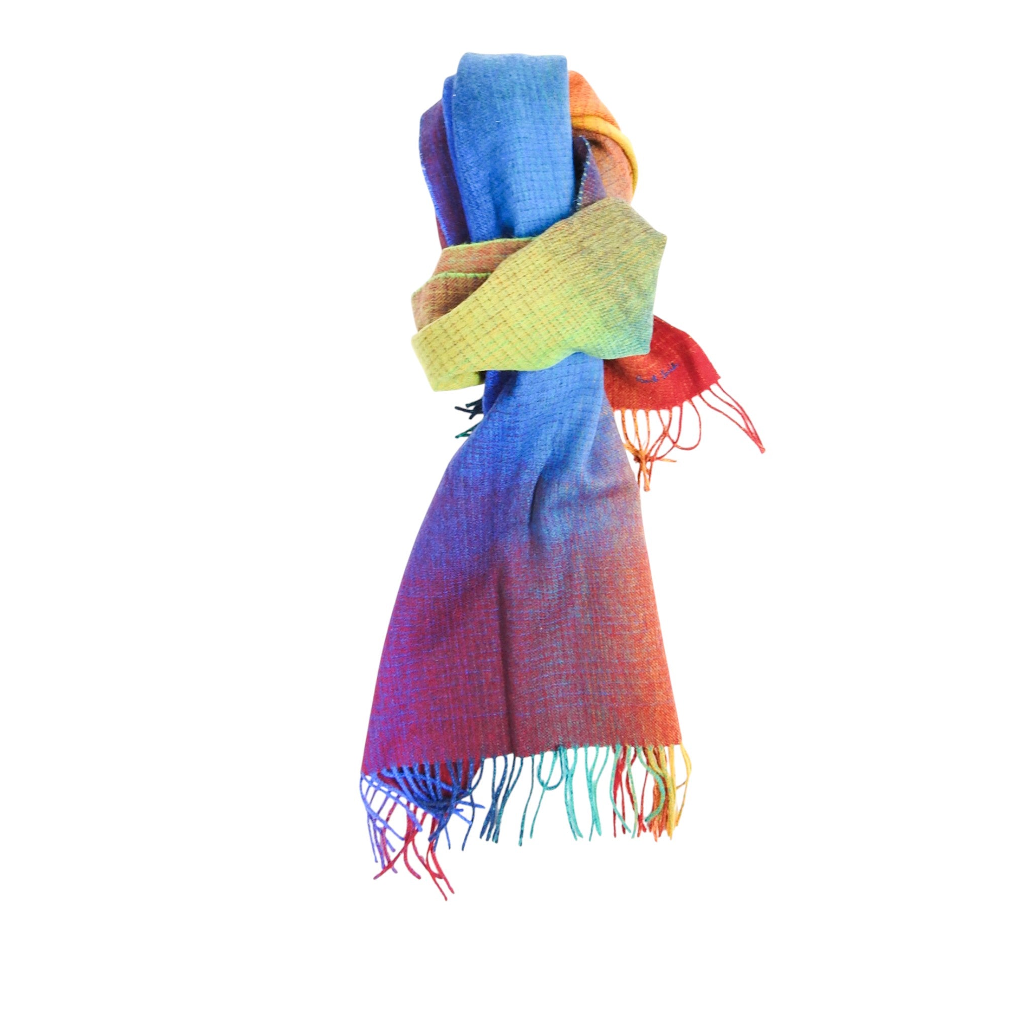 Paul Smith Rainbow Gradient Wool Scarf