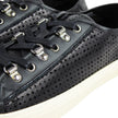 Saint Laurent Paris Black Perforated Leather Sneakers Size 42.5