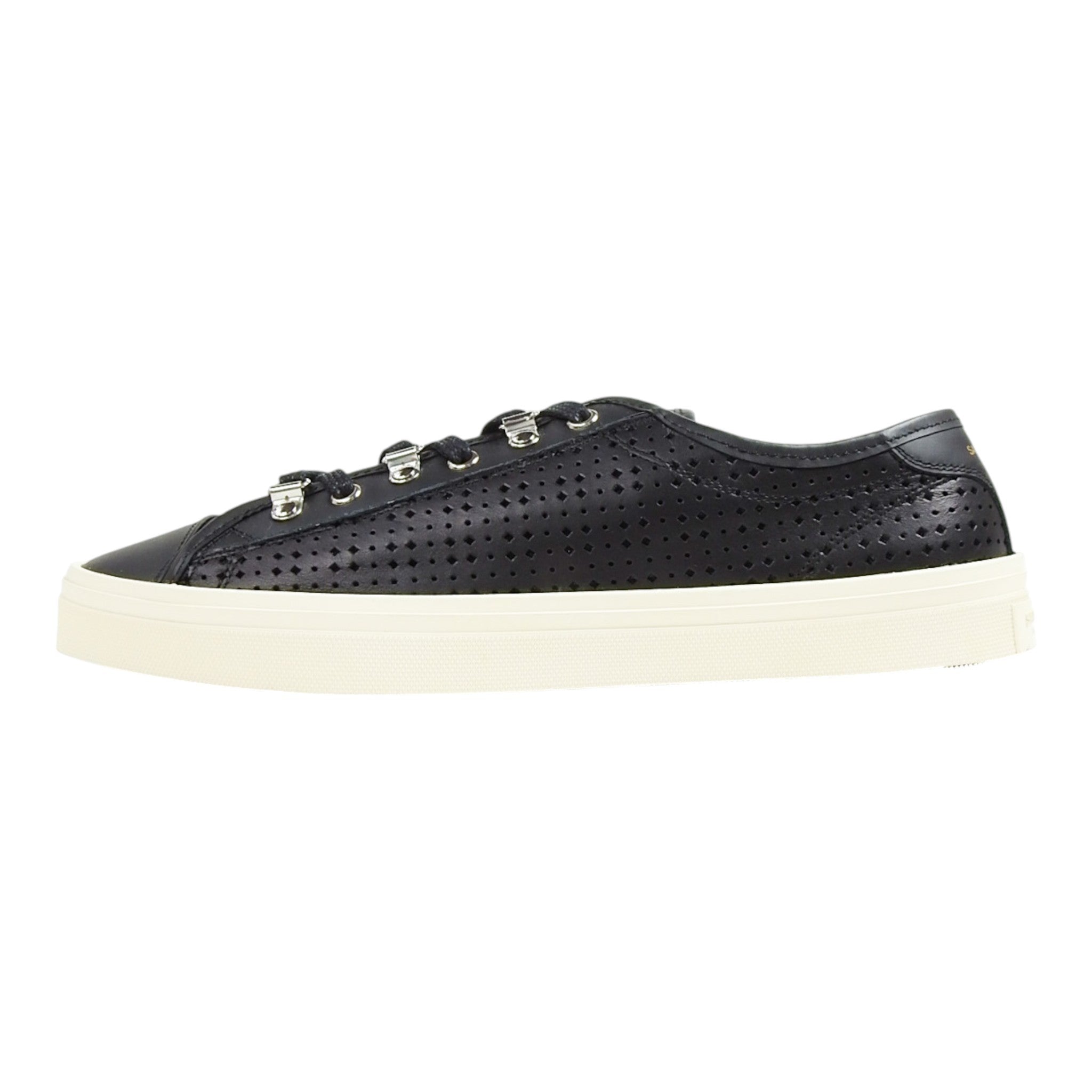 Saint Laurent Paris Black Perforated Leather Sneakers Size 42.5