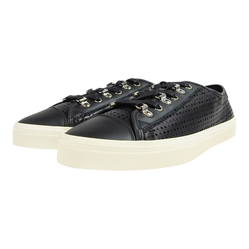 Saint Laurent Paris Black Perforated Leather Sneakers Size 42.5