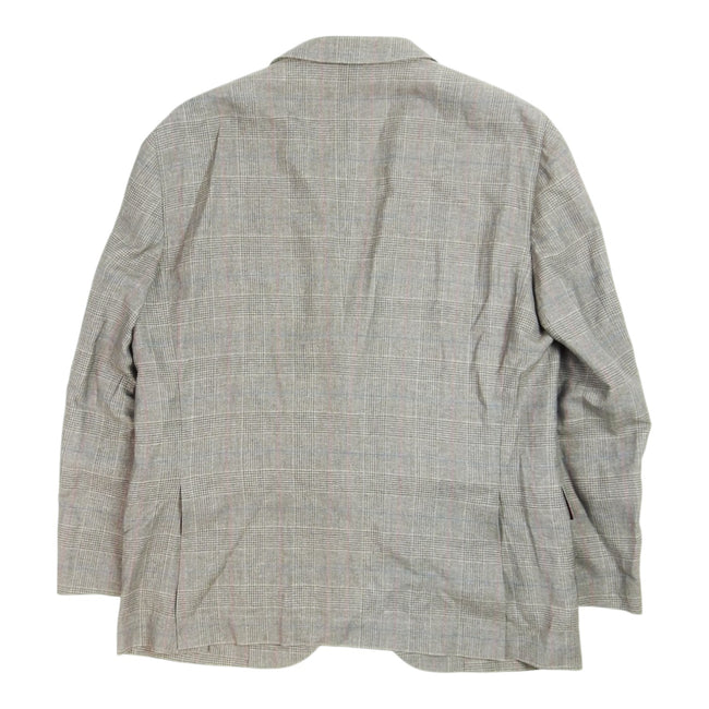 Brunello Cucinelli Grey and Blue Check Blazer Size 58