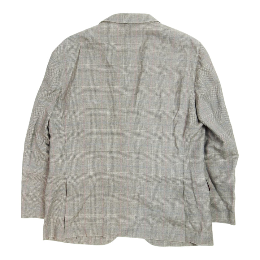 Brunello Cucinelli Grey and Blue Check Blazer Size 58