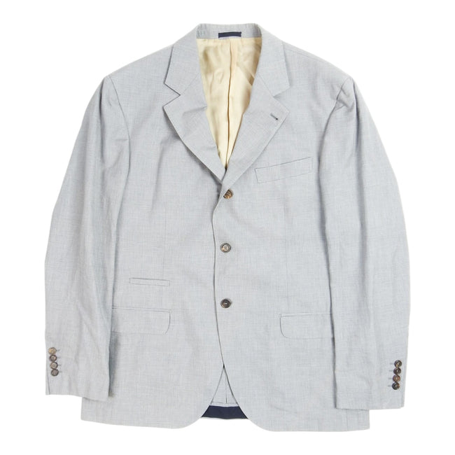 Brunello Cucinelli Light Grey Check Blazer Size 56
