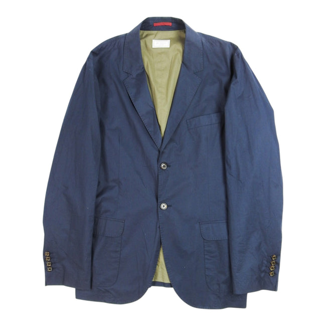 Brunello Cucinelli Navy Cotton Blazer Size XL