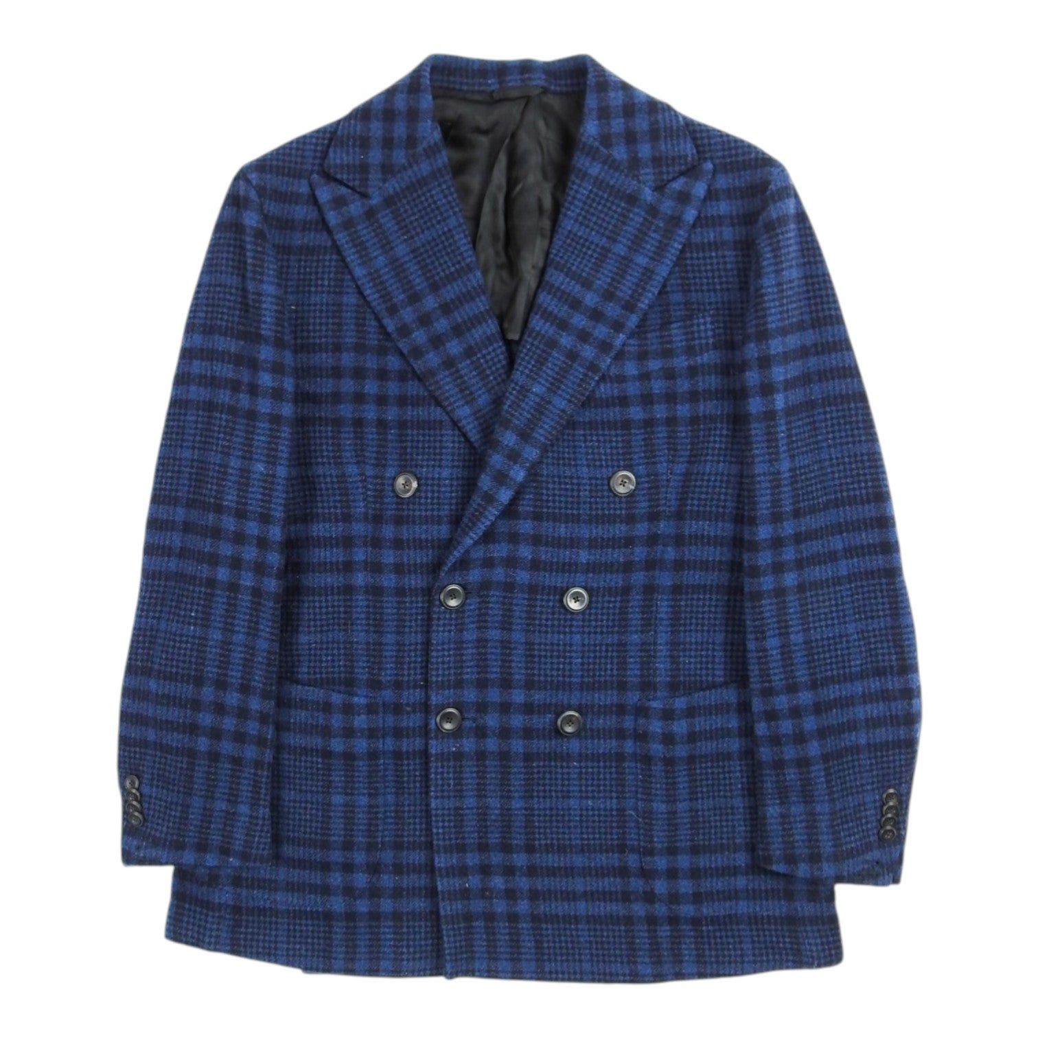 AA Doppiaa Blue Plaid Blazer Size 50