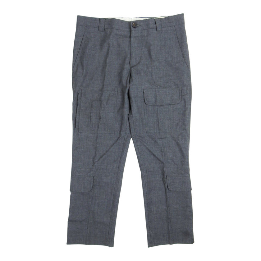 Brunello Cucinelli Grey Wool Cargo Pants Size 50