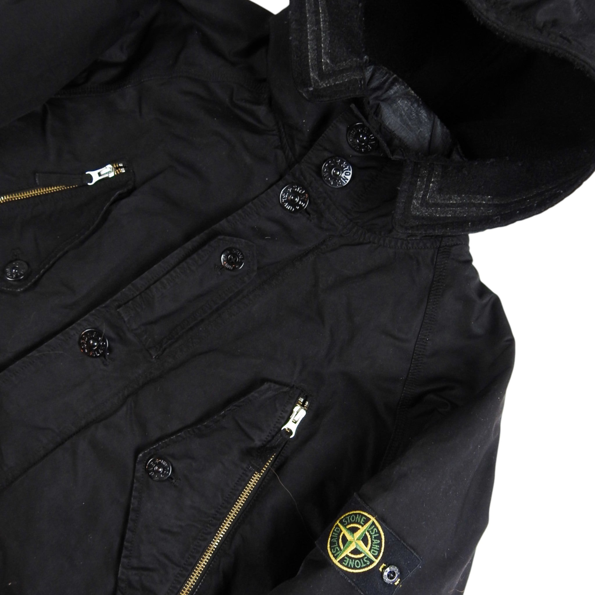 Stone Island Black Parka Size Large