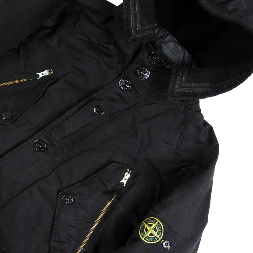 Stone Island Black Parka Size Large