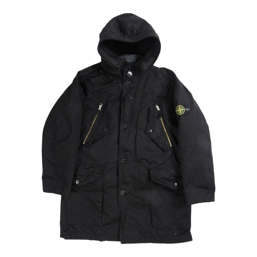 Stone Island Black Parka Size Large