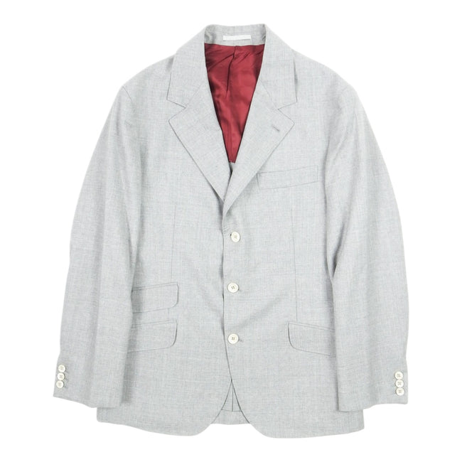 Brunello Cucinelli Grey Wool Blazer Size 48