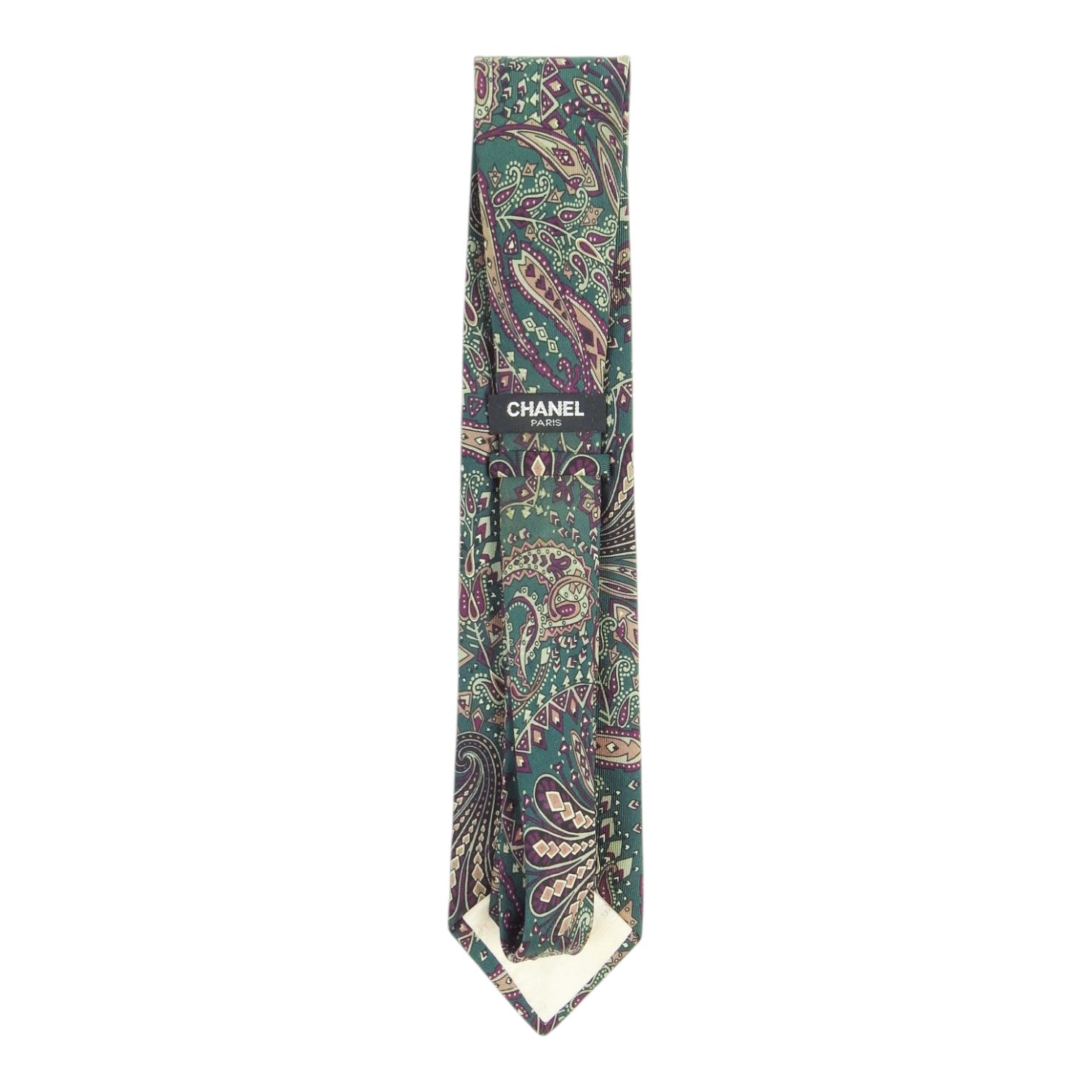 Chanel Green Paisley Tie