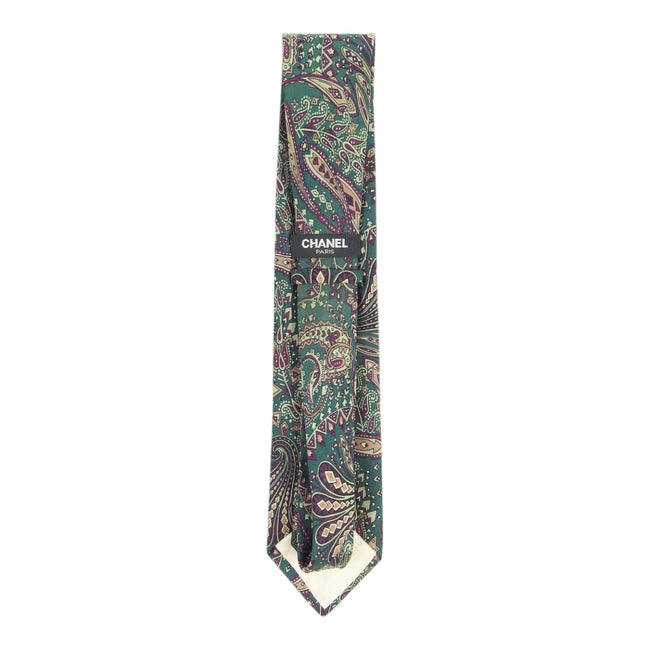 Chanel Green Paisley Tie